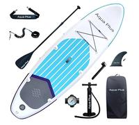 Aqua Plus Sup Gonflable de 15 cm d'épaisseur pour Tous Les Niveau x de compétence Planche à pagaie Debout, pagaie, Pompe, Sac à Dos de Voyage ISUP, Laisse, bandoulière, Jeune, Adulte