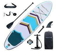 Aqua Plus Sup Gonflable de 15 cm d'épaisseur pour Tous Les Niveau x de compétence Planche à pagaie Debout, pagaie, Pompe, Sac à Dos de Voyage ISUP, Laisse, bandoulière, Jeune, Adulte
