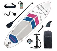 Aqua Plus Sup Gonflable de 15 cm d'épaisseur pour Tous Les Niveau x de compétence Planche à pagaie Debout, pagaie, Pompe à Double Action, Sac à Dos de Voyage ISUP, Laisse, bandoulière, Jeune, Adulte