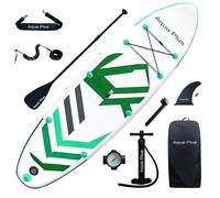 Aqua Plus Sup Gonflable de 15 cm d'épaisseur pour Tous Les Niveau x de compétence Planche à pagaie Debout, pagaie, Pompe, Sac à Dos de Voyage ISUP, Laisse, bandoulière, Jeune, Adulte