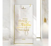 Aqua Roy Gold modèle Relax Golden, taille 70 cm à partir de 70/80/90/100/110/120, paroi de douche à l'italienne, verre transparent de 8 mm, avec revêtement nano sablé (70 x 195 cm)