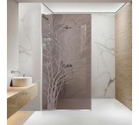 Aqua Roy Minimal Inox Modèle La Vita Clear Taille 100 cm à partir de 50/60/70/80/90/100, Paroi de douche à l'italienne, verre bronze 8 mm avec motif sablé nano enduit (100 x 195 cm, gauche)
