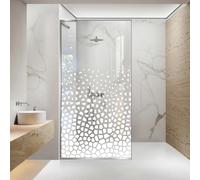 Aqua Roy Minimal Inox Modèle Terra White, Taille 80 cm à partir de 50/60/70/80/90/100 Paroi de douche à l'italienne, verre transparent de 8 mm avec motif sablé nano enduit (80 x 195 cm, gauche)