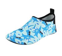 Aqua Socks Chaussures de natation fines et respirantes pour enfants avec semelle en caoutchouc et semelle antidérapante, Bleu (01), 32 EU