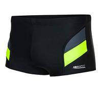 Aqua Speed ARON Pantalon de Natation pour Hommes | Tissu Malaga | Protection UV | Résistant au Chlore | 03. Noir/Gris/Jaune Fluo | Taille: XXL