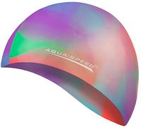 Aqua Speed Bonnet de Bain coloré + Serviette en Microfibre | Adulte | Enfant | Natation | Silicone | 08. coloré / 51