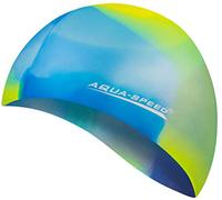 Aqua Speed Bonnet de Bain coloré + Serviette en Microfibre | Adulte | Enfant | Natation | Silicone | 14. coloré / 41