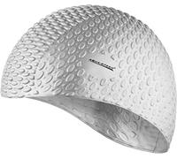 Aqua-Speed® Bubble Silicone Bonnet de Bain et Natation Cap, Cap avec Picots Bubble/Silber