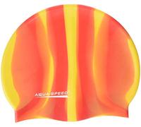 Aqua-Speed Bunt Silicone s Multicolor Bonnet de Natation Homme, Orange/Jaune, Taille Unique
