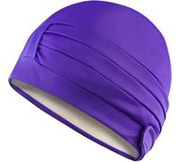 Aqua Speed Casquette de Natation | Dames | Bonnet de Natation Retro | Capuche de Natation élégante | Plage | Sauna | Polyester | Violet foncé