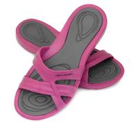 Aqua Speed Ensemble de sandales de bain + serviette en microfibre pour femme | Sandales de douche pour femme et fille | Sandales de sauna | Tongs de bain