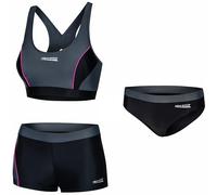Aqua Speed Fiona Tankini pour Dames | Deux pièces | Tissu Vita | Résistant | 13. Ensemble Noir - Gris - Rose + Pantalon Bikini | Taille: 40