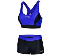 Aqua Speed Fiona Tankini pour Dames | Deux pièces | Tissu Vita | Résistant au Chlore et à la crème/Huile Solaire | 07. Noir - Bleu | Taille: 40