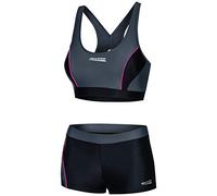 Aqua Speed Fiona Tankini pour Dames | Deux pièces | Tissu Vita | Résistant au Chlore et à la crème/Huile Solaire | 09. Noir - Gris - Rose | Taille: 38