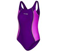Aqua Speed Luna Maillot de Bain Fille | Costume Une pièce | Protection UV | résistant au Chlore | Violet - Violet foncé - Vert - 48 | Taille: 134 cm