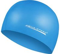 Aqua Speed Mega Bonnet de Bain | Swim Cap | Natation | Triathlon | Silicone | Unisexe | étanche | Bleu