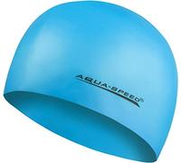 Aqua Speed Mega Bonnet de Bain | Swim Cap | Natation | Triathlon | Silicone | Unisexe | étanche | Bleu Clair