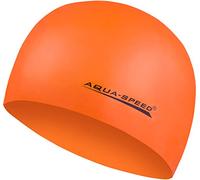 Aqua Speed Mega Bonnet de Bain | Swim Cap | Natation | Triathlon | Silicone | Unisexe | étanche | Orange
