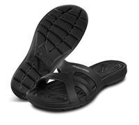 Aqua Speed Set Spa pour femme | Chaussures de bain légères taille 39 Serviette microfibre | Sandales de douche élastiques tendance noires Modèle Panama