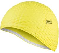 Aqua Speed Swim Cap | Bonnet de Bain | Sports | entraînement | Natation | Cheveux Longs | Latex | Bombastic Tic-Tac | Jaune