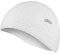 Aqua Speed Swim Cap | Bonnet de Bain | Sports | entraînement | Natation | Cheveux Longs | Latex | Bombastic Tic-Tac | Blanc