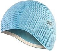 Aqua Speed Swim Cap | Bonnet de Bain | Sports | entraînement | Natation | Cheveux Longs | Latex | Bombastic Tic-Tac | Bombastique/Bleu Clair /02