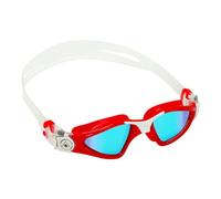 Aqua Sphere Kayenne Lunettes de natation compactes pour homme - Pour triathlon - Rouge et blanc - Bleu titane miroir