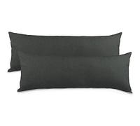 aqua-textil Classic Line Housse de Coussin Lot de 2 Fermeture Éclair Coton 40 x 120 cm Anthracite