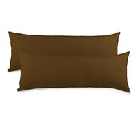 aqua-textil Classic Line Housse de Coussin Lot de 2 Fermeture Éclair Coton 40 x 120 cm Marron Chocolat