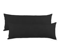 aqua-textil Classic Line Housse de Coussin Lot de 2 Fermeture Éclair Coton 40 x 120 cm Noir