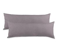 aqua-textil Classic Line Housse de Coussin Lot de 2 Fermeture Éclair Coton 40 x 145 cm Gris foncé