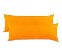 aqua-textil Classic Line Housse de Coussin Lot de 2 Fermeture Éclair Coton 40 x 145 cm Orange