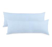 aqua-textil Classic Line Housse de Coussin Lot de 2 Fermeture Éclair Coton 40 x 200 cm Bleu Aqua