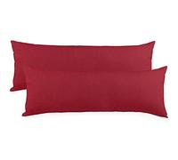 aqua-textil Classic Line Housse de Coussin Lot de 2 Fermeture Éclair Coton 40 x 200 cm Bordeaux