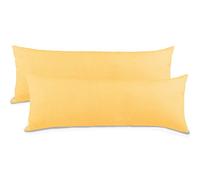 aqua-textil Classic Line Housse de Coussin Lot de 2 Fermeture Éclair Coton 40 x 200 cm Jaune crème