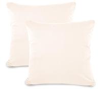 aqua-textil Classic Line Housse de Coussin Lot de 2 Fermeture Éclair Coton 80 x 80 cm Blanc Neige