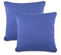 aqua-textil Classic Line Taie d'oreiller Set de 2 pièces 65x65 Bleu Royal Coton Housse de Coussin Fermeture éclair Jersey Housse de Coussin