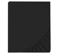 aqua-textil Luxury Linge de lit à Combiner 180 x 200 cm Drap-Housse Noir Drap de lit en Coton mako satiné