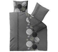 aqua-textil Trend Parure de lit 3 pièces en Coton Ciara avec Housse de Couette à Pois Gris/Anthracite/Blanc 200 x 220 cm