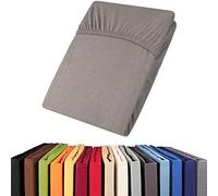 aqua-textil Viana Drap-housse en jersey de coton gris foncé 140 x 200 cm - 160 x 200 cm