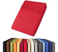 aqua-textil Viana Drap-Housse surmatelas revêtement lit sommier tapissier Coton 140x200-160x200 cm Rouge
