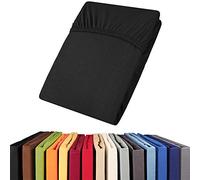 aqua-textil Viana Drap-Housse surmatelas revêtement lit sommier tapissier Coton 180x200-200x200 cm Noir