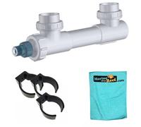 Aqua Ultraviolet Stérilisateur UV classique 25 W blanc 1,9 cm, trois clips de montage et lot de serviettes (3 articles)