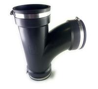 Aqua Universe Raccord en T en plastique souple noir avec clips pour raccord de plomberie d'aquarium Raccord d'eau hydroponique 10,2 cm