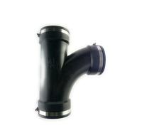 Aqua Universe Raccord en T flexible en plastique noir de 5,1 cm avec clips pour raccord de plomberie d'aquarium Raccord d'eau hydroponique Joint en T de 5,1 cm