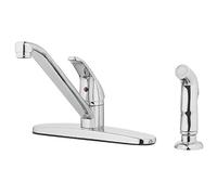 Aqua Vista 22-K81WS-CH-AV Robinet de cuisine à poignée unique avec pulvérisateur latéral, chrome poli