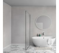 Aqua Vista Lokla paroi latérale - 30x200cm - incl. kit de montage - pour cabine de douche - noir mat R-BE-P30-SCX