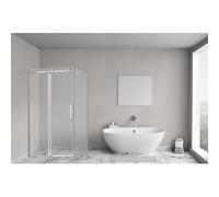 Aqua Vista Novara Cabine de douche - 140x100cm - 1 porte coulissante - verre clair - chrome SW975879/SW975540