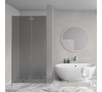 Aqua Vista Oria Linea porte de niche - 90x200cm - incl. kit de montage - verre fumé - gunmetal (anthracite) SW1413284/SW1175905