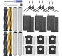 Aqua10 Ultra Kit d'accessoires de rechange compatible avec aspirateur robot Dreame Aqua10 Ultra Roller 2 brosses principales, 4 serpillères à roulettes, 6 filtres HEPA, 6 brosses latérales, 6 sacs à